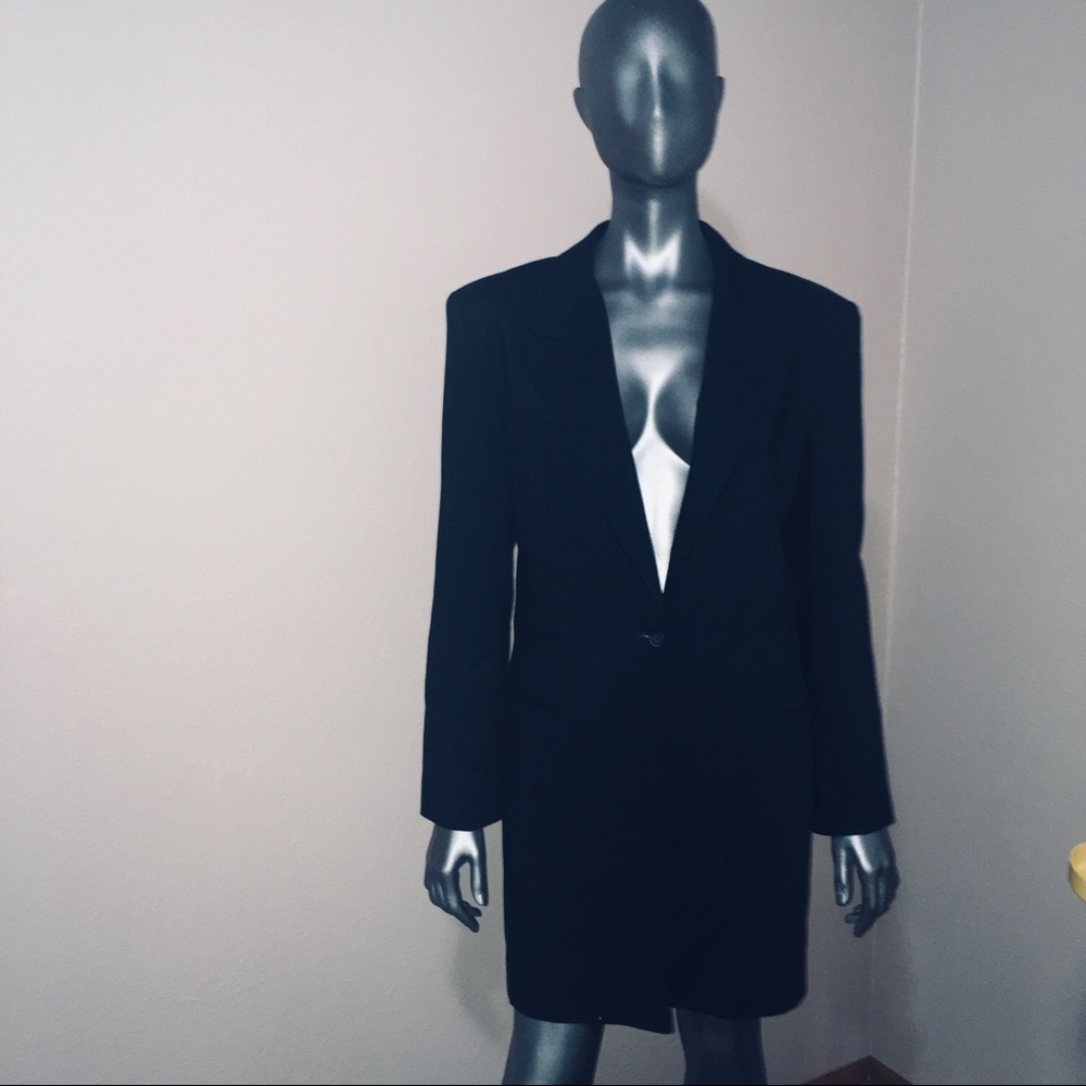 Larry Levine Sport Black wool blend trench coat
